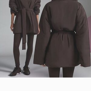 SKIMS Chocolate Quilted Belted Wrap Jacket - NWOT